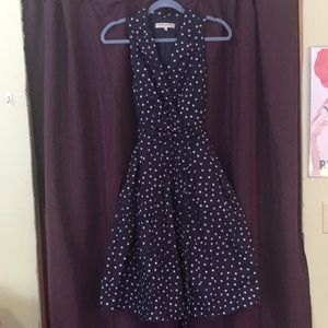 Vintage styled blue and white pokadot dress size 8